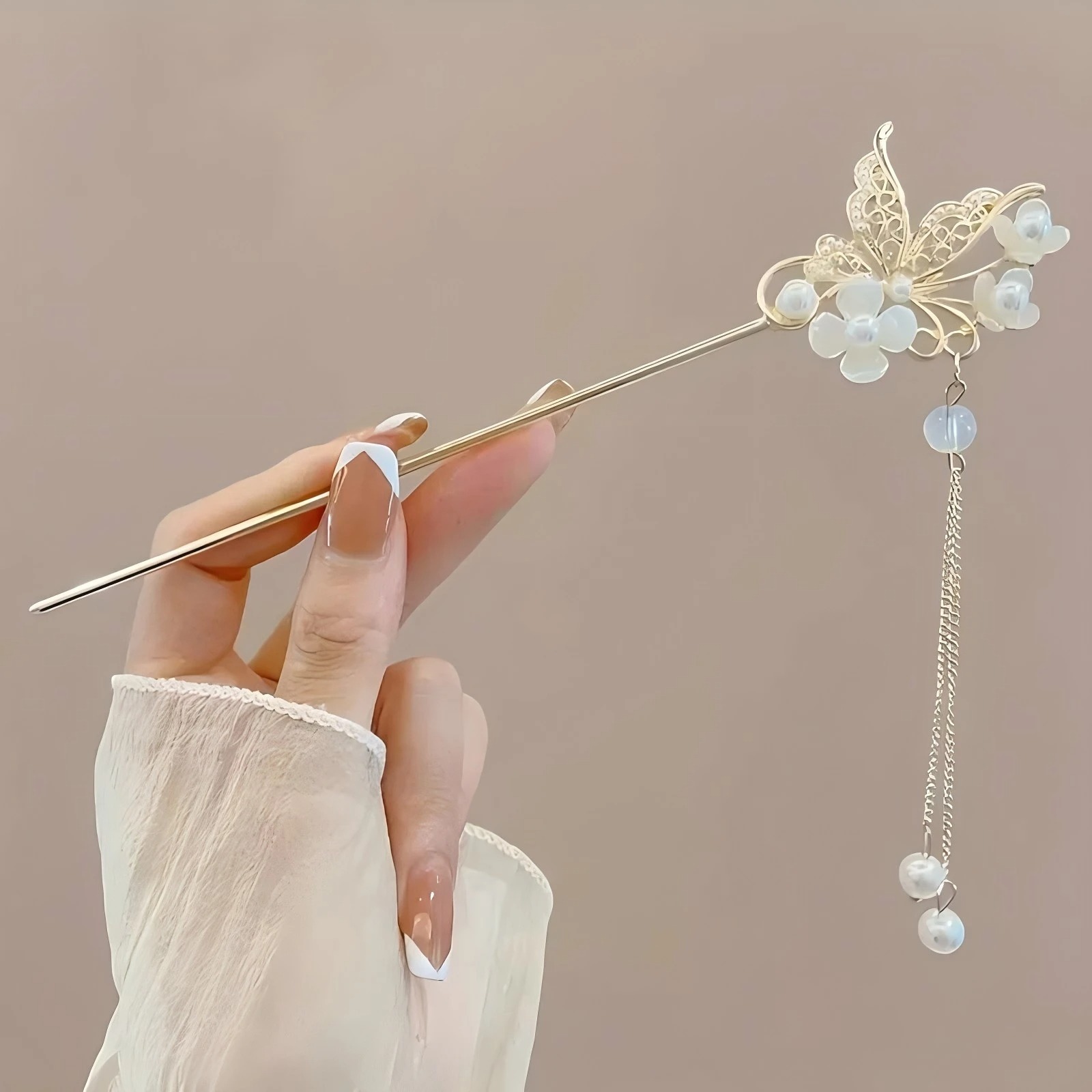 Elegant Chinese-Style Tassel Hairpin – Traditional Floral Hair Stick for Women | Vintage Hair Clip & Hairstyle Accessory - Image 3